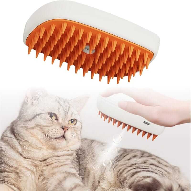 Pet Steam Grooming Brush. Rechargeable - TrendHive